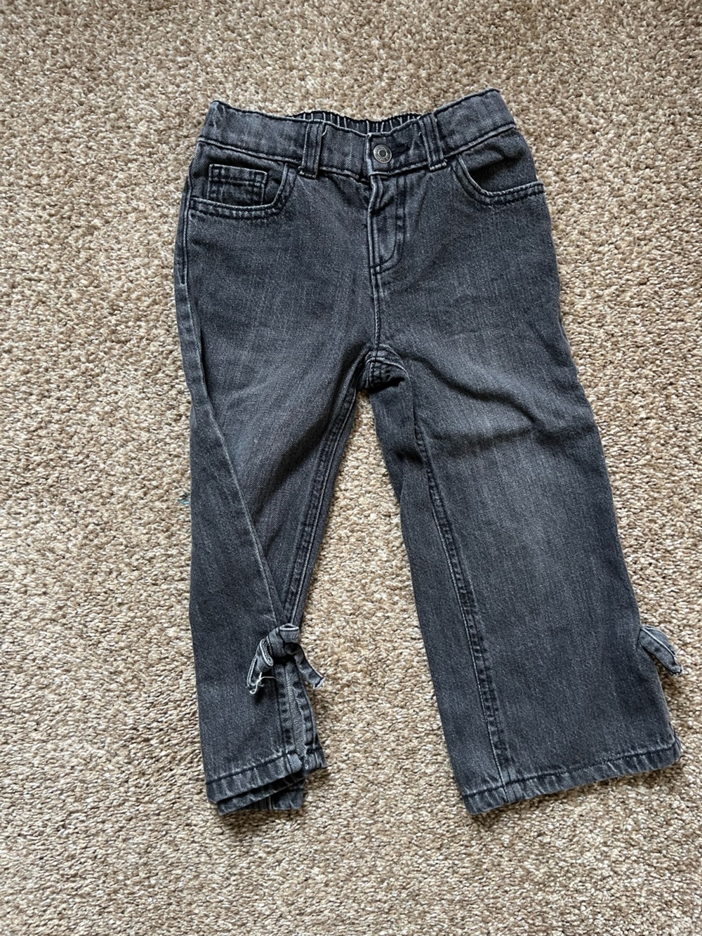 Toddler Black Bow tie  Jeans